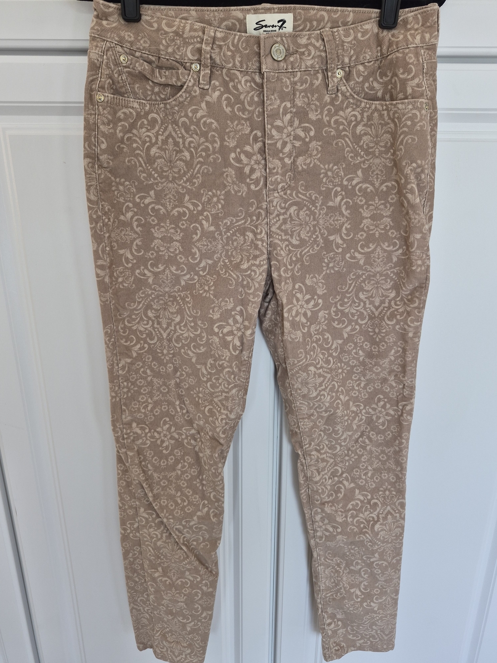 Seven7 Beige Patterned Women's Jeans High Rise Soft Combed Cotton. 8